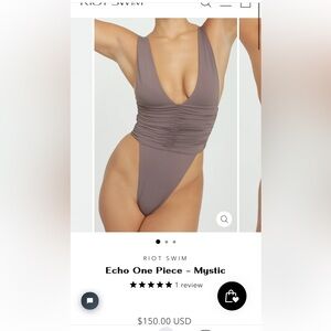 RIOT Swim Echo One Piece Size Small Mystic Plum Color